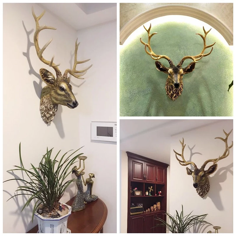 Lucky deer head wall hanging, creative Nordic picture frame wall decoration