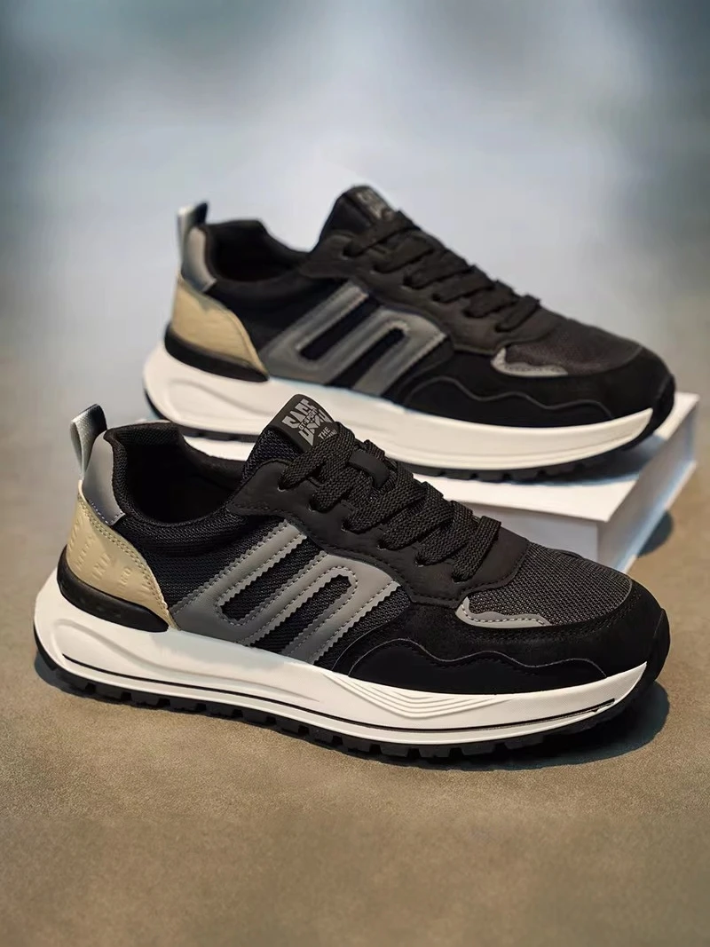 

Putian Men's Shoes 2026 New Summer Thick Bottom Anti-slip Running Sports Black Casual Heightening Agan Dad Trendy Shoes