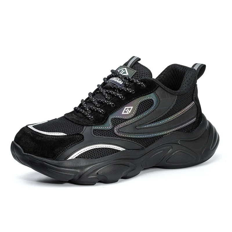 men casual breathable steel toe covers working shoes summer safety boots outdoors worker tooling security sneakers safe footwear