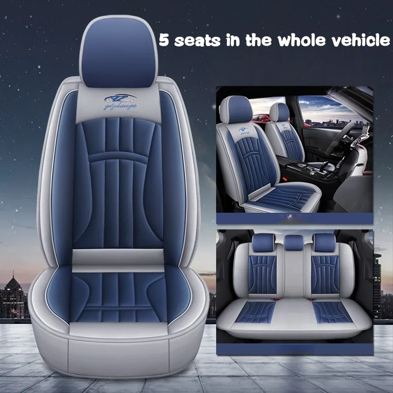 5-Seater Car Seat Covers Made of Pu Leather, Breathable and Comfortable, Suitable for All Seasons, Available in Classic Color Combinations, Suitable for Other Models Such as Sedans, Suvs, and Trucks