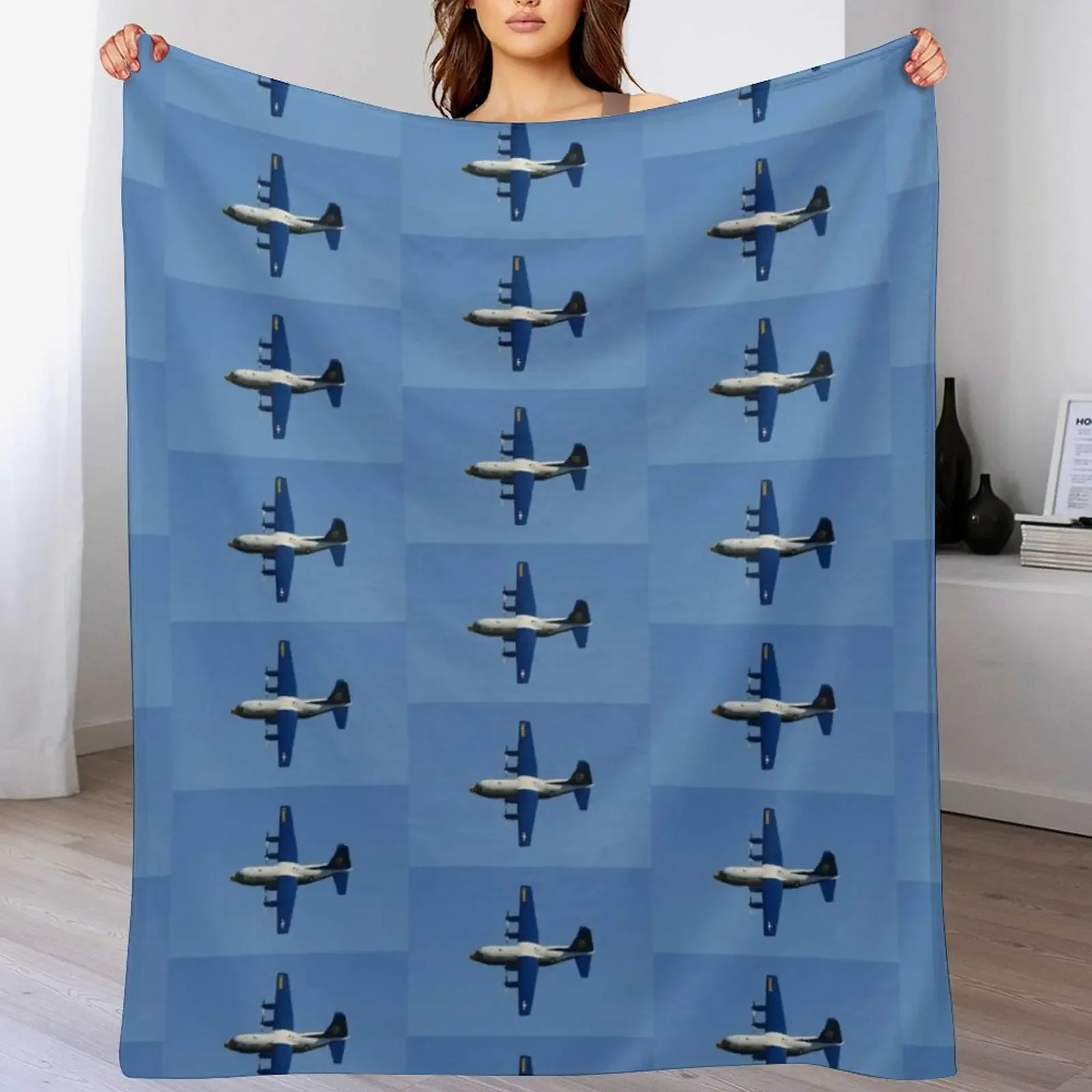 

Fat Albert : C-130 Hercules Throw Blanket Warm Accent Blanket for Living Room Decoration