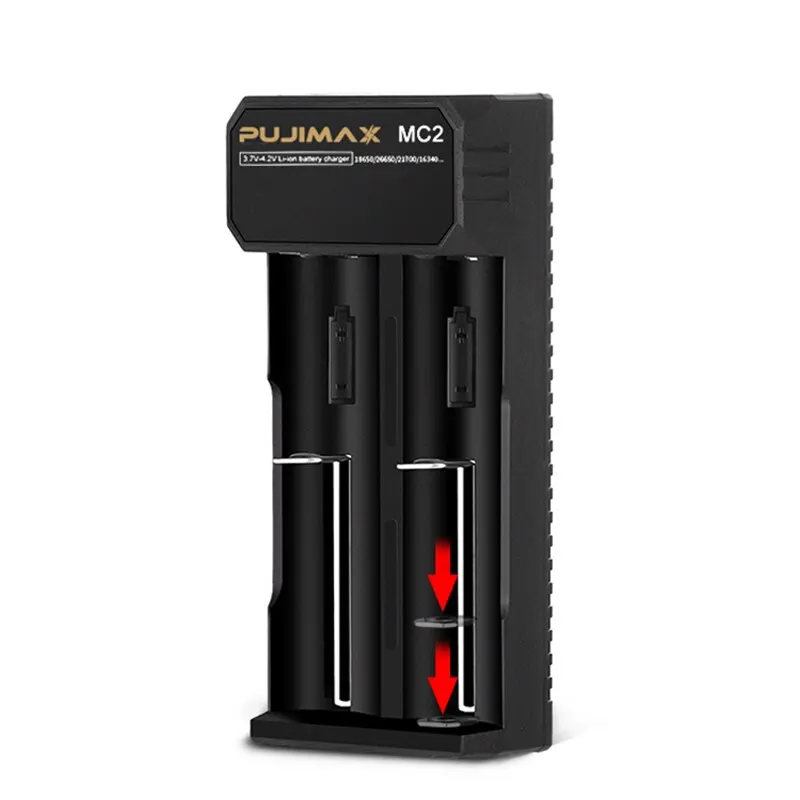 PUJIMAX 4 Slots 18650 Battery Charger 3.7/4.2V Series Lithium Battery Charging For 18350 14500 26500 22650 Fast Charging Adapter