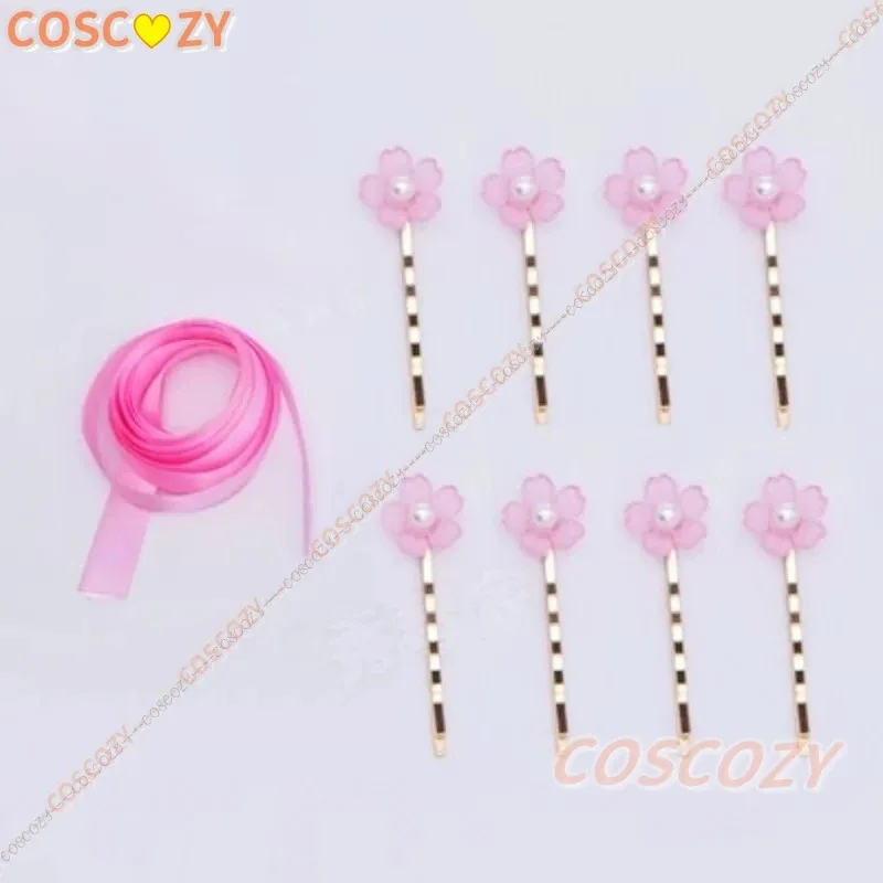 qq34Anime My Happy Marriage Miyo Saimori Blume Gedruckt Rosa Kinomo Cosplay Kostüm Perücke Kopfbedeckung Se