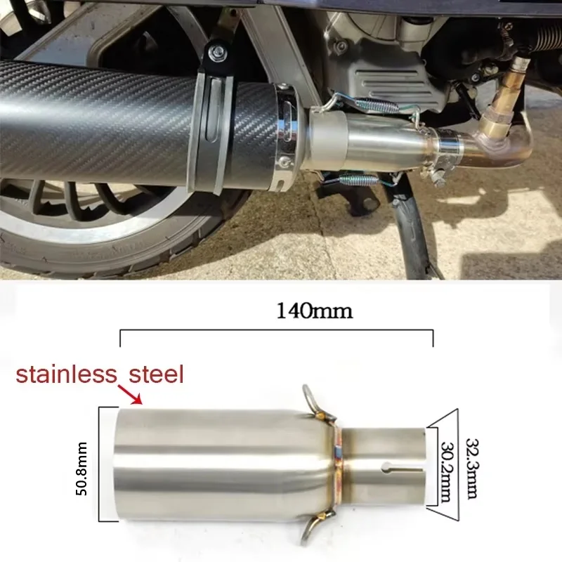 51mm Middle Link Pipe Adapter Section Adjust Tube for Piaggio Beverly X10 MP3 125 250 300 250LT 300L escape sc proyect