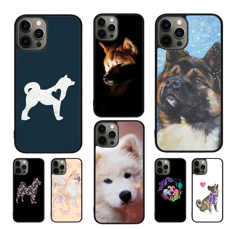 

Animal Cute Dog Akita Phone Case For iPhone 17 Air 16 15 14 11 12 13 Pro MAX Plus coque Cover Shell
