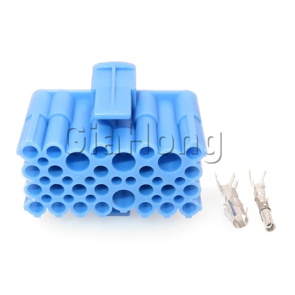 1 Set 28 Ways Blue AC Assembly Car Connector Automobile Wiring Harness Socket Auto Plastic Housing Unsealed Adaptor