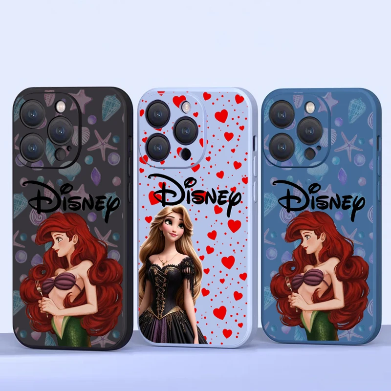 Disney Tangled Mermaid Phone Case For iPhone 15 14 Plus 13 12 11 Pro Max 12 13 Mini X XR XS Max Liquid Silicone Back Funda