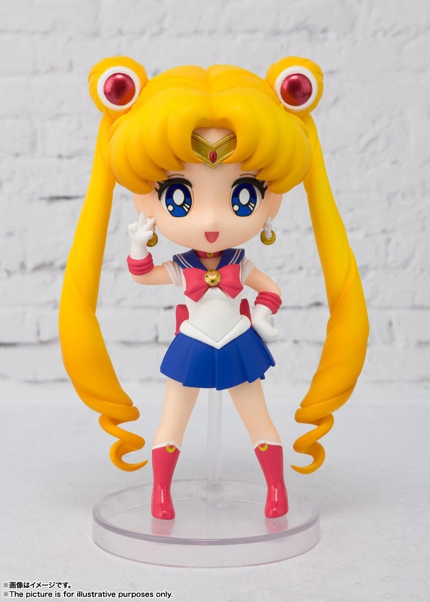 BANDAI Sailor Moon Action Figures Mercury Usagi Mars Minako Venus Jupiter Q-version Active Joint Figures Figuarts Mini Original