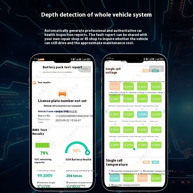 New energy vehicle fault detector, battery pack detection, maintenance, reset, engine OBD diagnosticator, mobile version