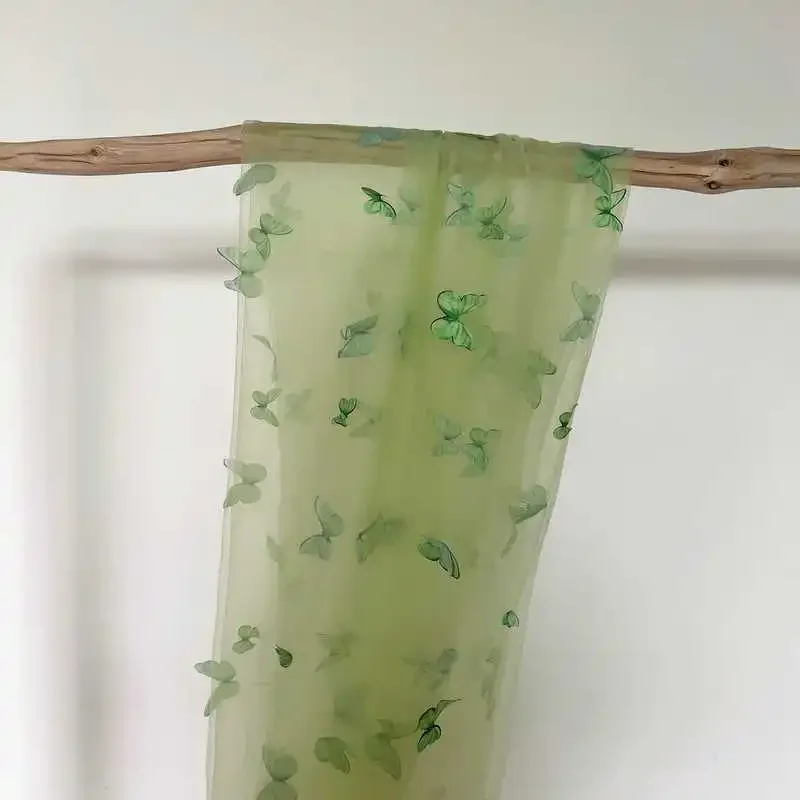 

3D кружевная ткань с вышивкой бабочки для DIY, детская одежда, платье, занавеска, сетчатая марлевая ткань ручной работы с дизайном в форме кольца