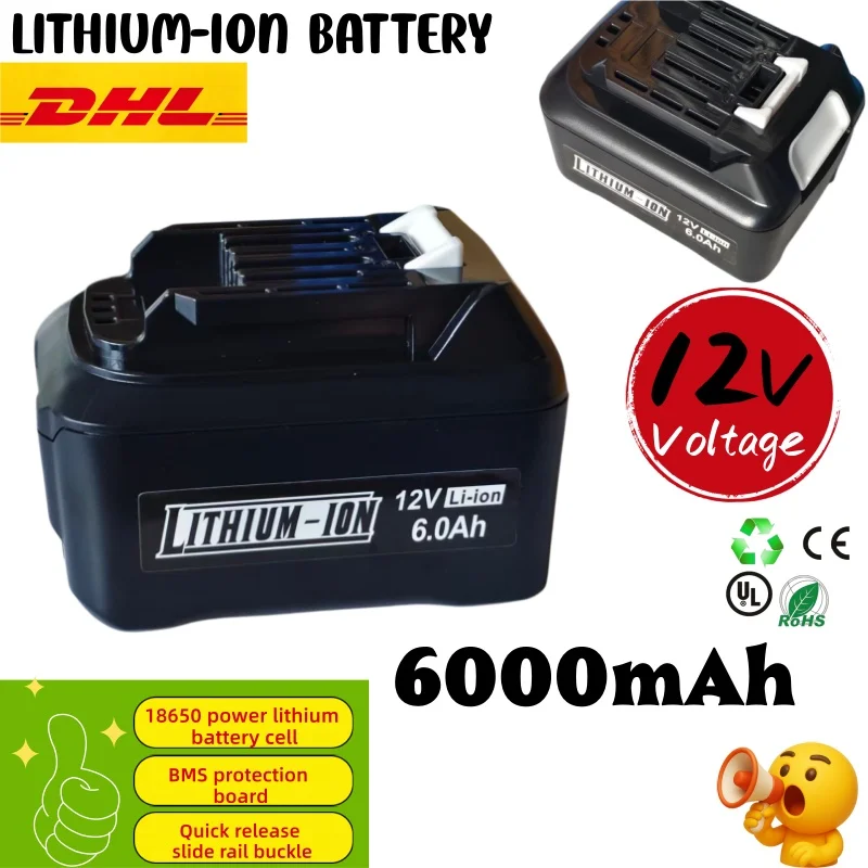 Long Lasting 6000Mah 12V Li‑ion Battery Pack Fit Makita BL1015 BL1016 DF331 BL1021B Power Tools
