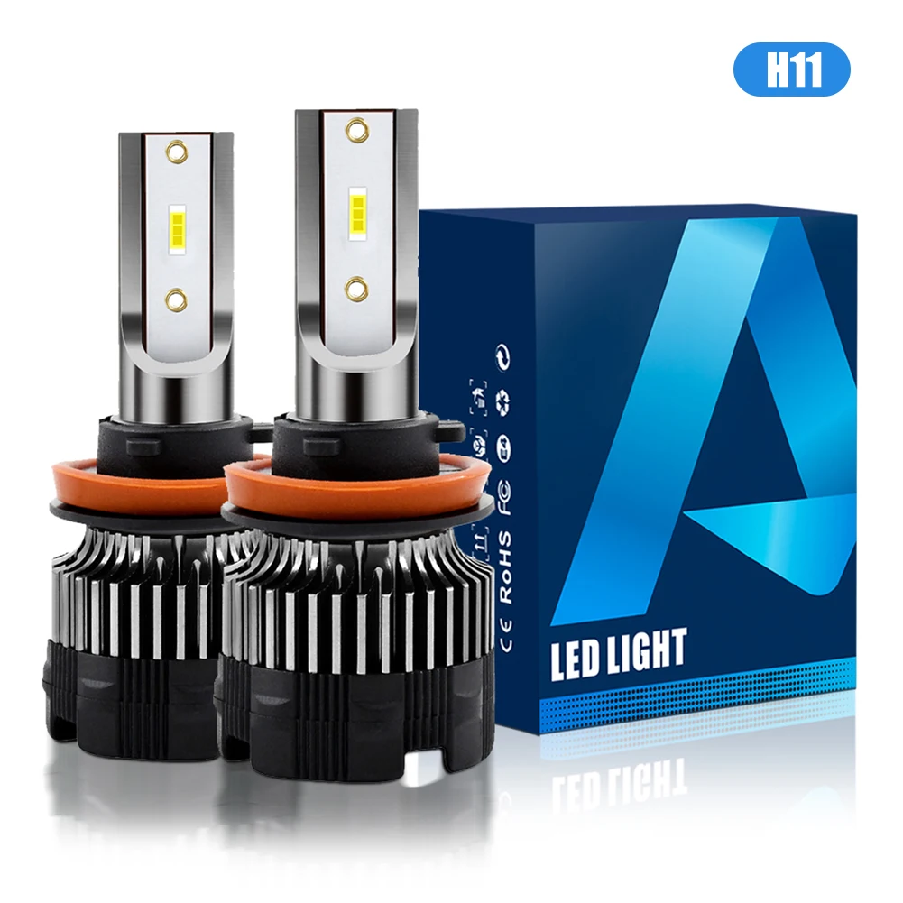 

2 Pcs H4 H7 LED Car Headlight 20000LM CSP Chip LED H1 H11 9005 9006 120W 6500K PTF Spot Light Bulb Kit Turbo Fog Light 12-24V