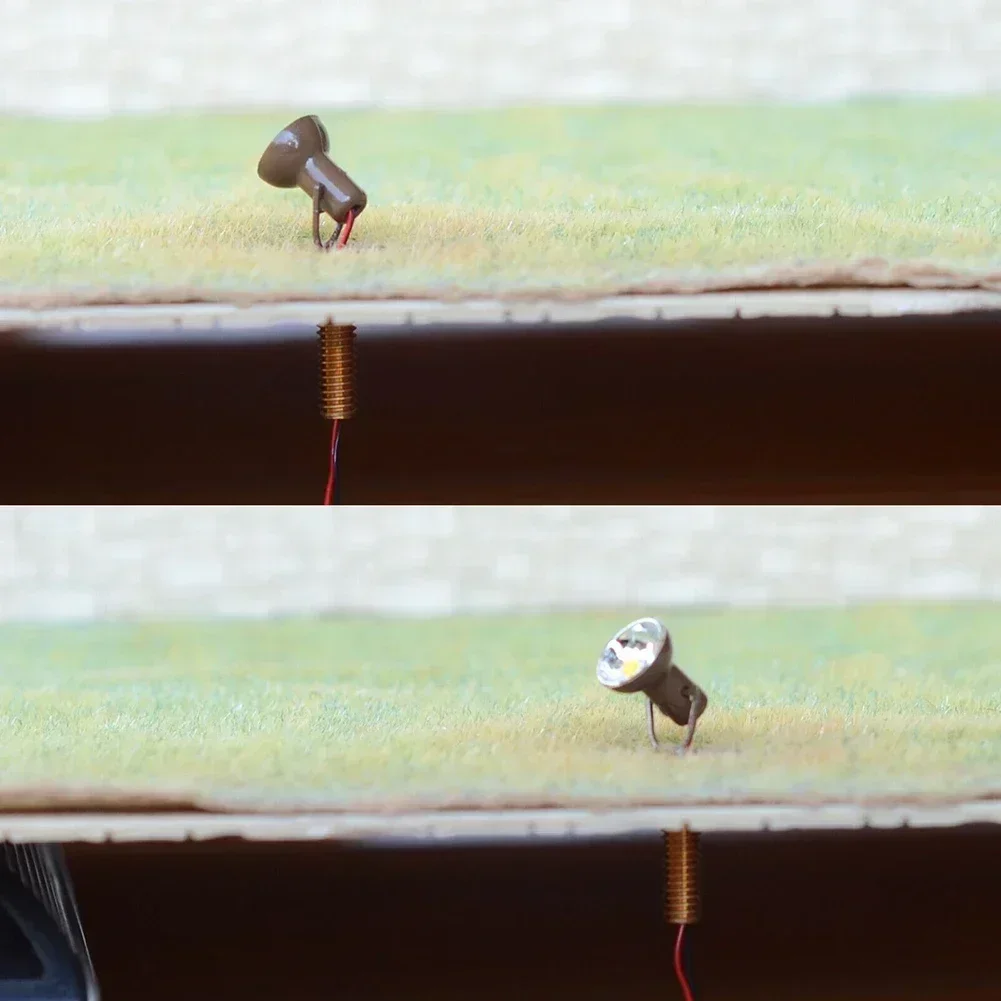 5Pcs HO 규모 LED 스포트라이트 모델 라이트 라이트 프로젝터 가로등 포스트 조명 건물 페인트 라이트 하우스 정원 장식