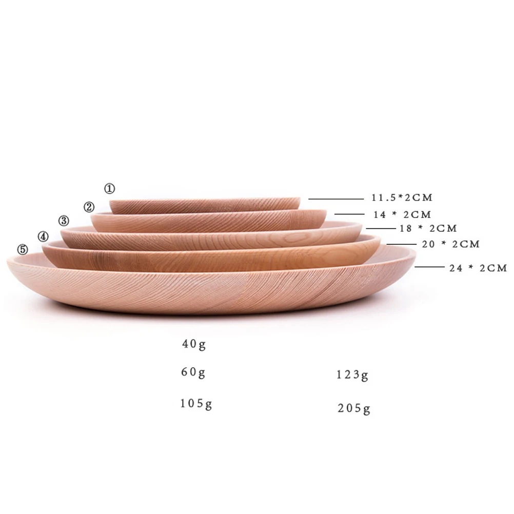 

Dessert Plates Dinnerware Wooden Round Sleek Serving Platter Friendly Leak Resistant Sturdy Flat Suitable Serving