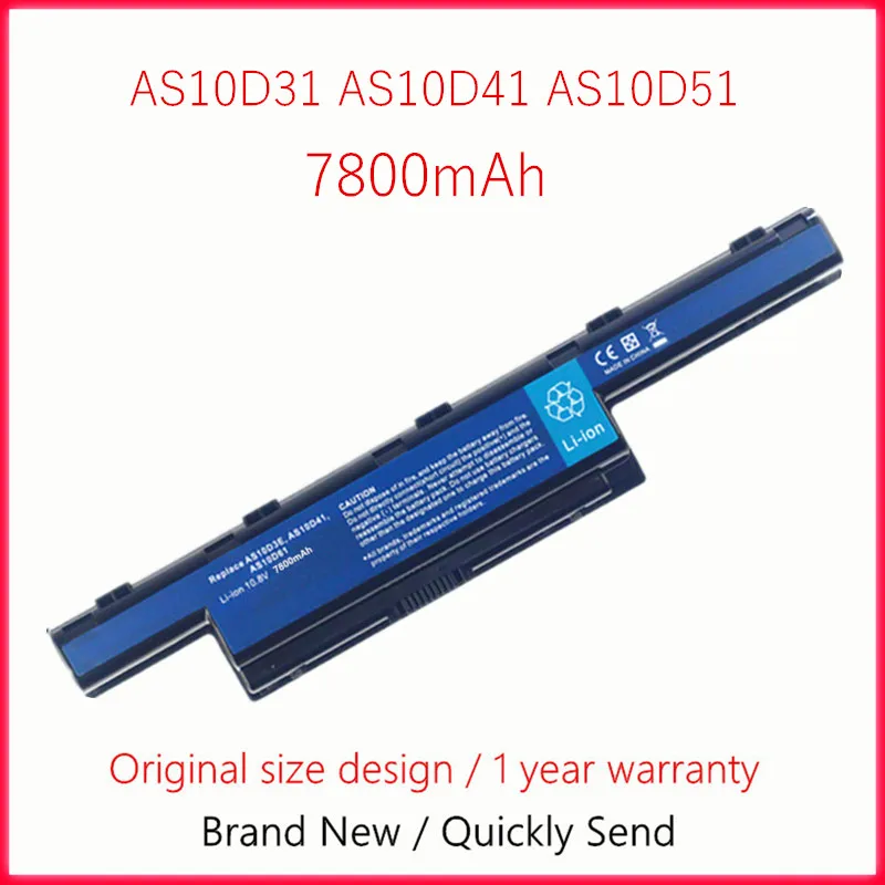 Batterie pour ordinateur portable Acer Aspire 5750G 5741 5742G 4743G 5560G 4741G AS10D31 4738G AS10D61 AS10D81