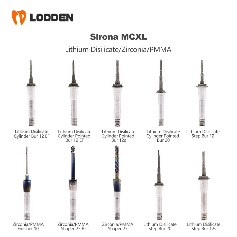 Sirona MCXL Milling Burs Finishe10 Shaper 25 Grinding Drills Dentistry Tools Dental Lab for Zirconia Lithium Disilicate PMMA