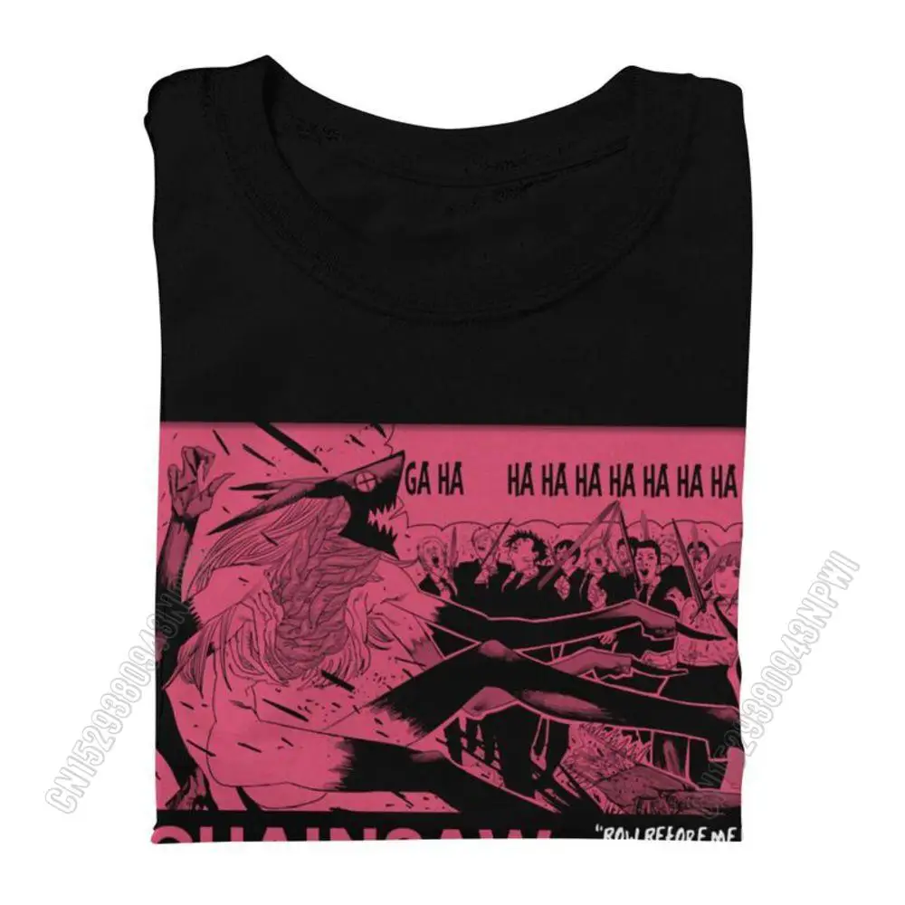 T-Shirt Manches Courtes Homme Humoristique Et Humoristique En Cotton Avec Une Scie À Chaîne Et Un Personnage Du Diable