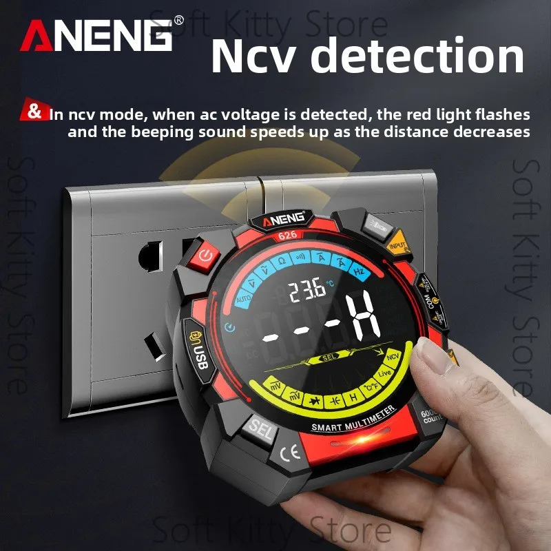 ANENG New Multimeter Intelligent High-Precision Digital Universal Meter Multi-Function Double Tube Fuse Anti-Burn Instrument