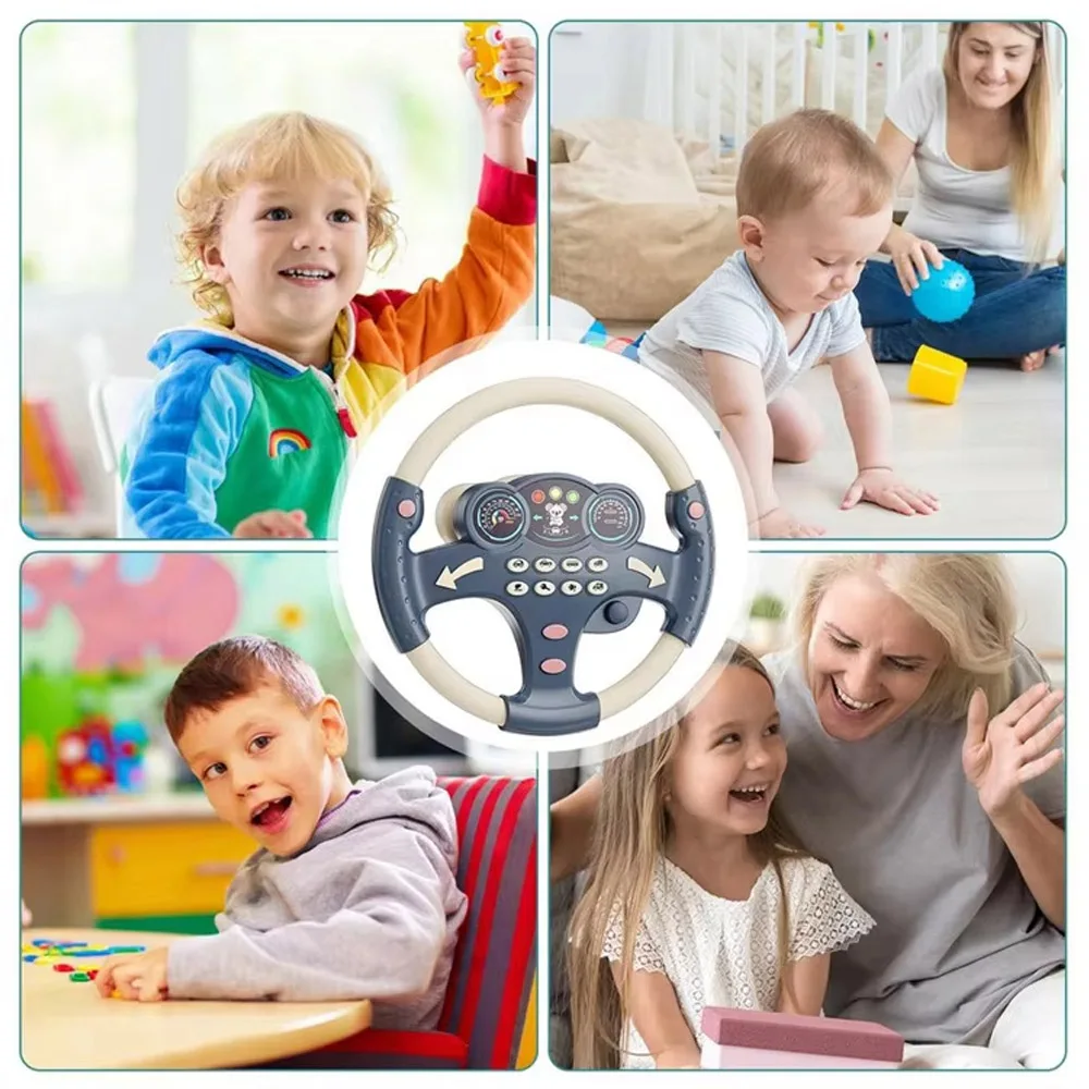 Kids's Simulation Steering Wheel Toy Early Education Simulation Sound Steering Wheel Early Learning Toy,Gifts for Kids