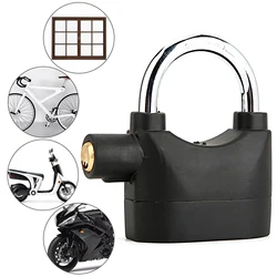 Anti-theft Alarm Lock Black Security Padlock Waterproof Alarm For Motorcycle Doors and Windows