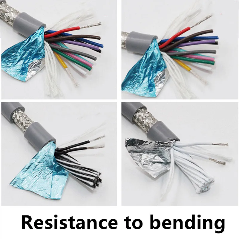 22awg 26core 20 24awg Towline shielded cable 1m PVC flexible wire resistance to bending corrosion resistant Tinned copper wire