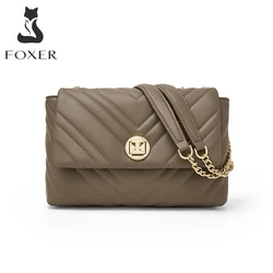 Foxer Premium Damen Klappe Schulter Cossbody Tasche Mode Luxus Split Leder Achsel Tasche für Dame hochwertige Weihnachts geschenke