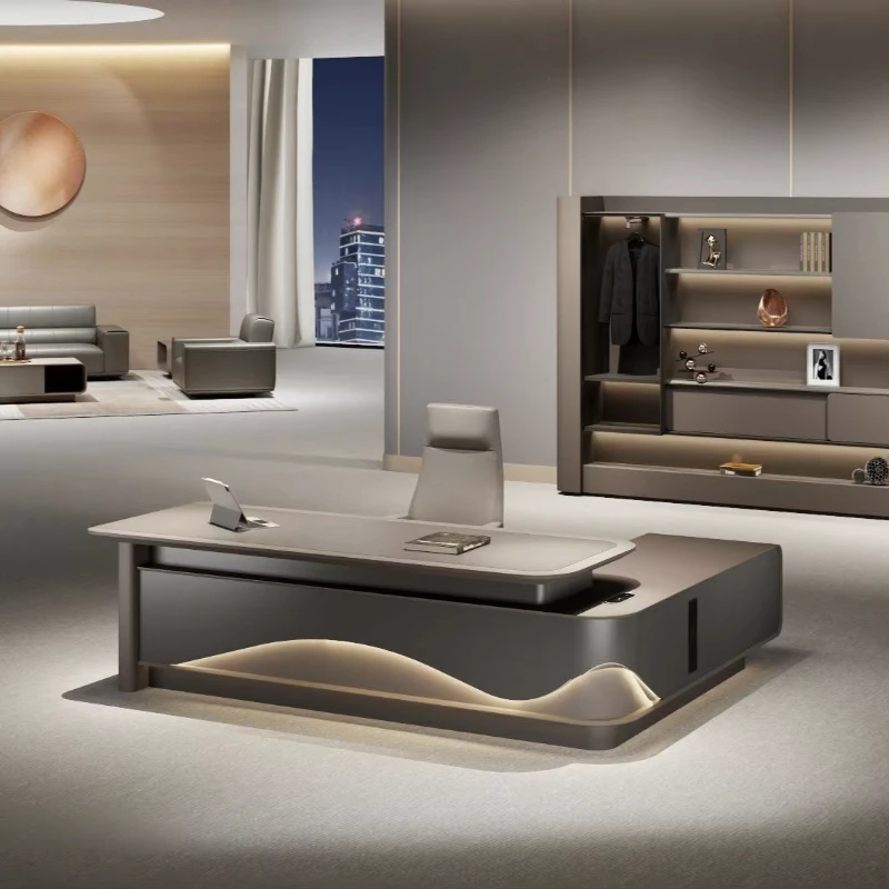 

Luxury modern solid wood boss corner desk