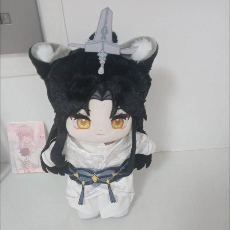 20 سنتيمتر أنيمي الهاسكي وقطته البيضاء Shizun Kawaii تأثيري أفخم محشوة دمية تغيير دعوى الكرتون لينة بلوشيز لعبة المشجعين هدية