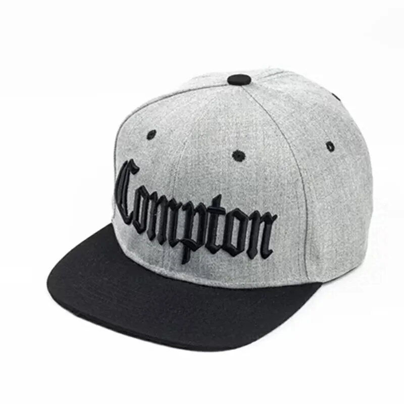 New COMPTON Embroidery Snapback Hat Youth Hip Hop Flat Brim Baseball Cap Kpop Headwear for Men Women Street Dance Gangster Caps