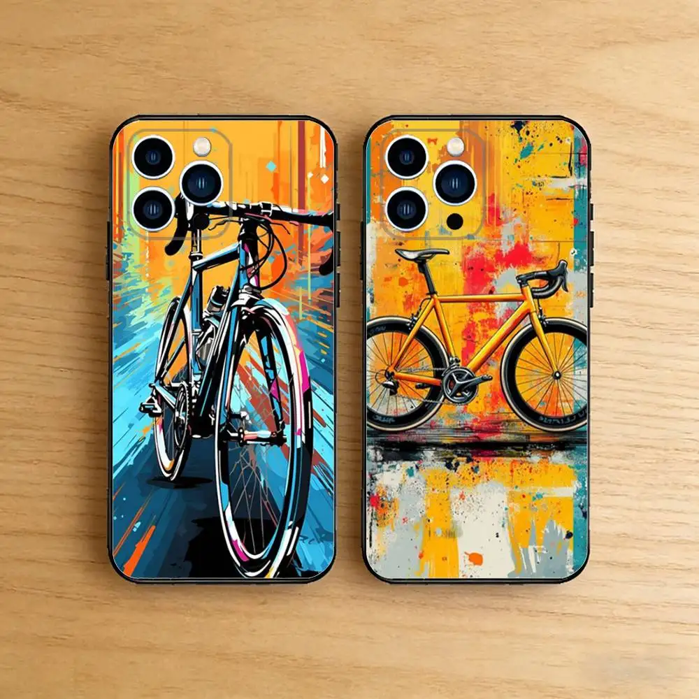 

Bicycle Bike Sport Case For iPhone 17 16 Pro Plus Air 15 14 Max Mini E 12 11 Soft Shockproof Cover
