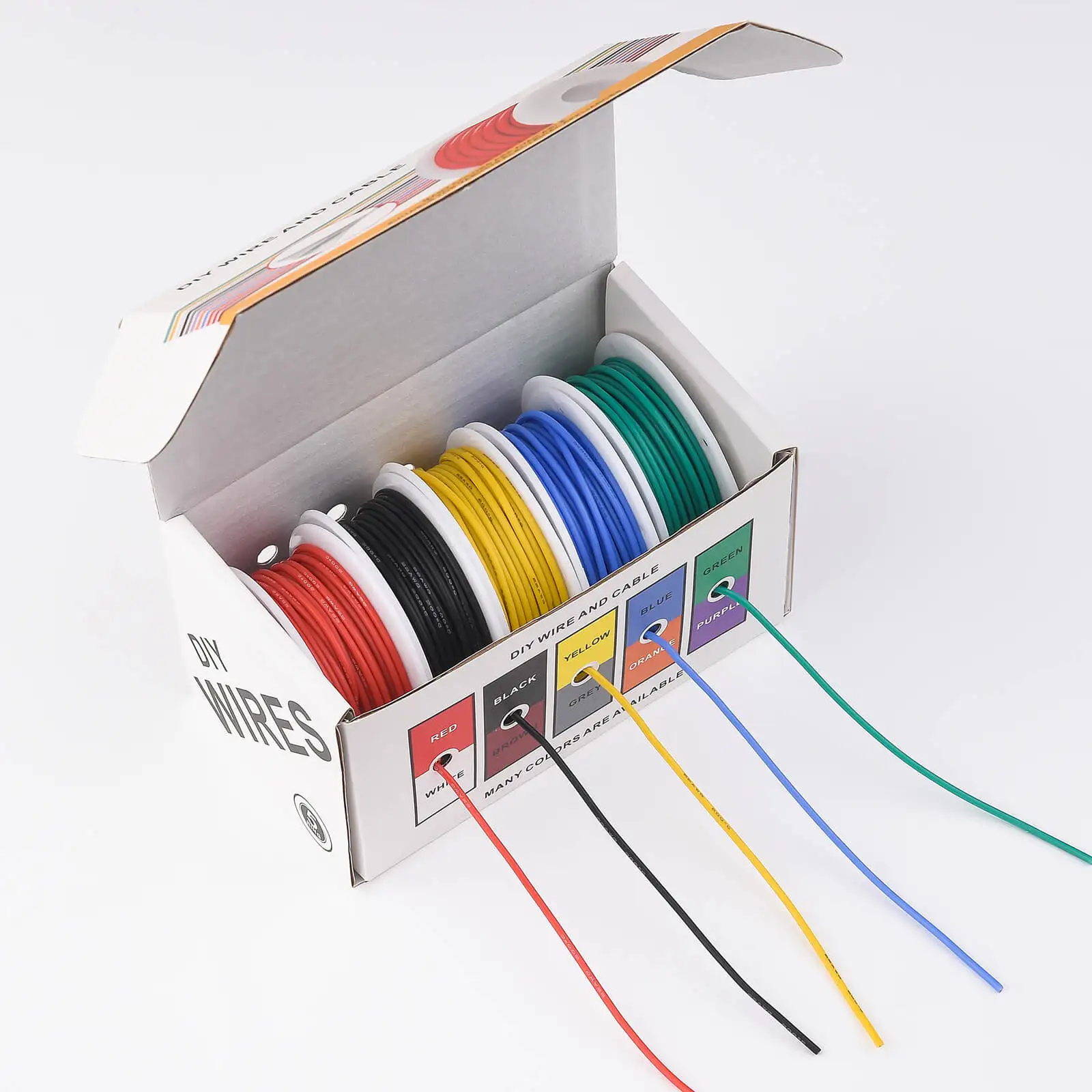 22 AWG Silicone Wire Kit, 5 Colors 22 Gauge Stranded Tinned Copper Electrical Wire Flexible Hookup Cable, Multi Gauge Wiring for Arduino, RC Cars, Boats, Drones and DIY Projects image 3
