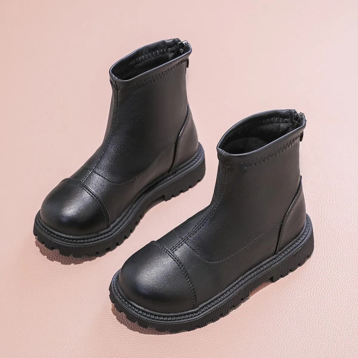 أطفال الأحذية الجلدية للفتيات 2025 جديد الخريف الشتاء الاطفال حذاء من الجلد لينة وحيد جولة تو بسيط طفل مدرسة عيد الميلاد أحذية الحفلات