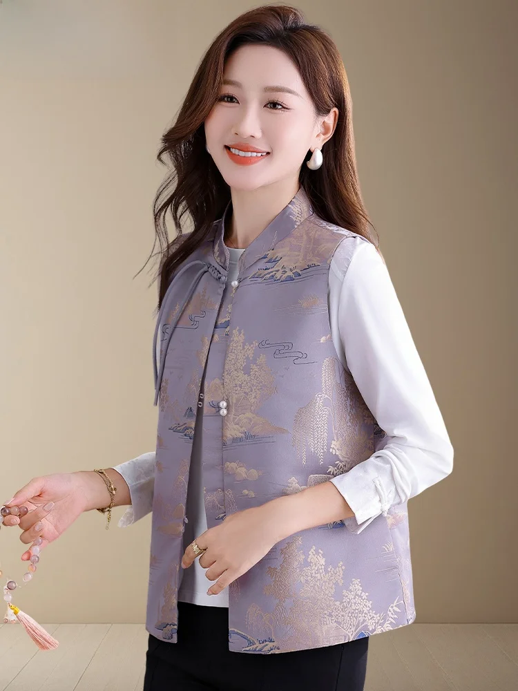 TUCANO – gilet chinois Premium, vêtements d'extérieur, nouveau modèle fin en Fiber de Polyester Anti-âge pour maman, début d'automne, 2025