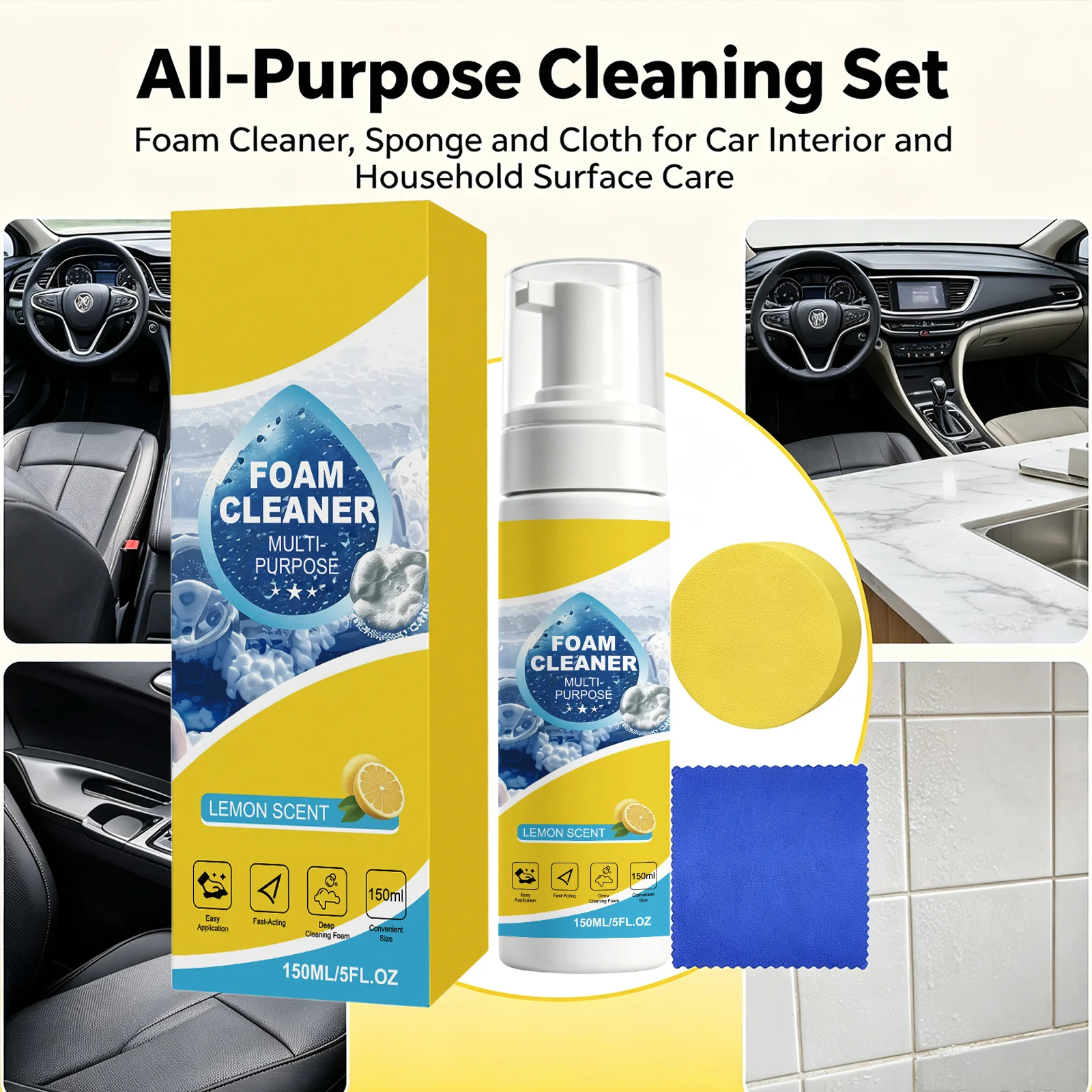 Multi Purpose Foam Cleaner Removing Dust Restore Luster Quickly Dry Car Interior Maintenance Cleaning Agent Multi Effect Cleaner
