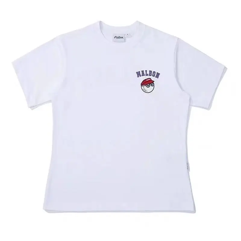 Summer Cool Golf Ball Character Graphic Round Neck Breathable T-Shirt Casual Short Sleeve Tee for Men and Women and Children
