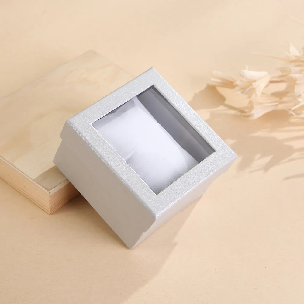 Jewelry Storage Box Compact Transparent Watch Box Paper Bracelet Case Multifunctional Gift Packaging Box For Wedding Gift Retail