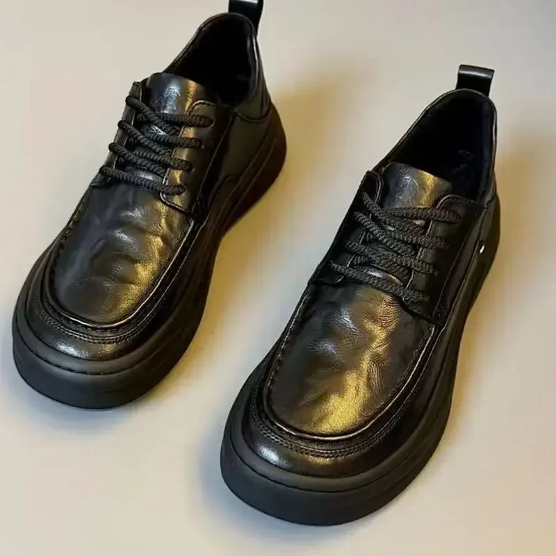 

Men's New Business Casual Board Shoes Round Toe Fashionable British Versatile Breathable PU Leather Soft Soled Formal Shoes2025