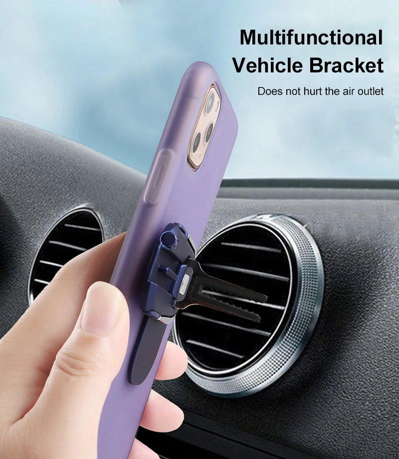 Two-in-One Car Phone Holder Car Air Outlet Navigation Ring Holder Multi-Function Ring Buckle Oval Holder