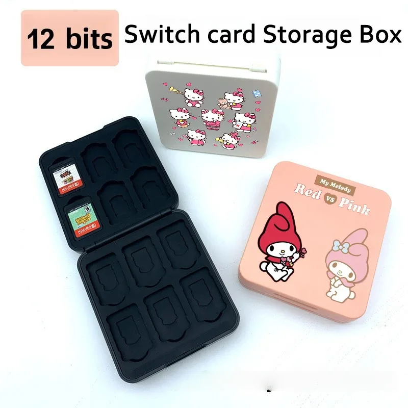 Магнитный чехол для хранения игровых карт Sanrio Hello Kitty Nintendo Switch Oled 12 в 1 защитный SD-карты TF Фото №2