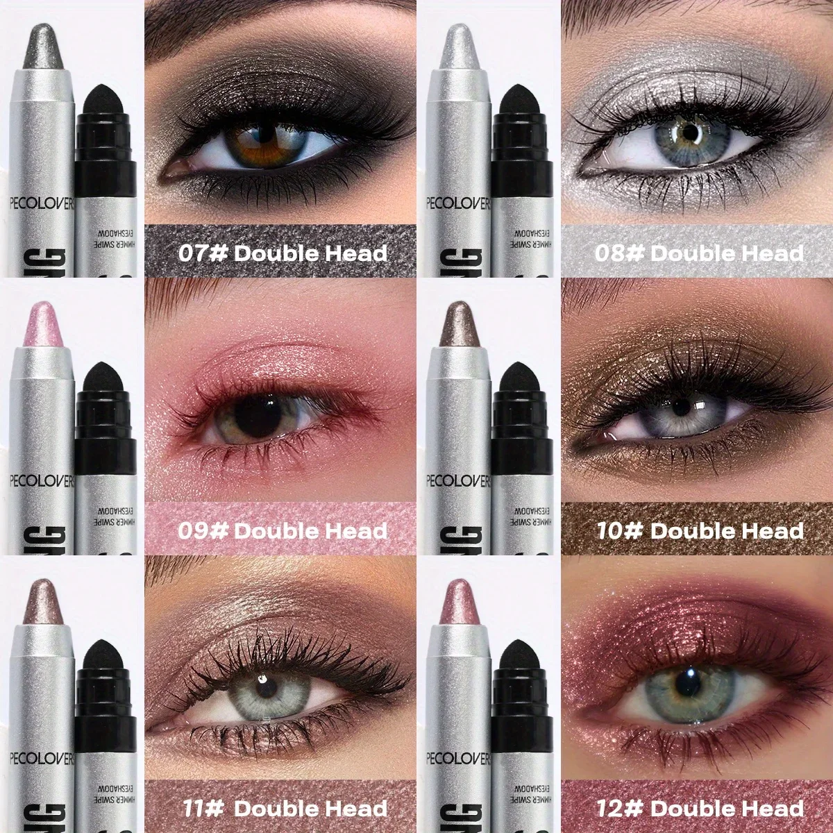 Pearlescent Long-Lasting Eye Shadow Stick Shimmer Pigment สีฟ้าสีม่วงอายแชโดว์สีสันสดใสดินสอแต่งหน้า