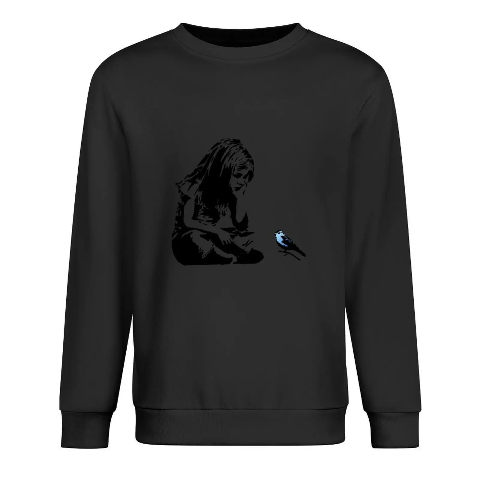 

Banksy Canvas Print Girl With Bluebird Pullover korean clothes korean autumn clothes men wear japanese style new sweatshirt