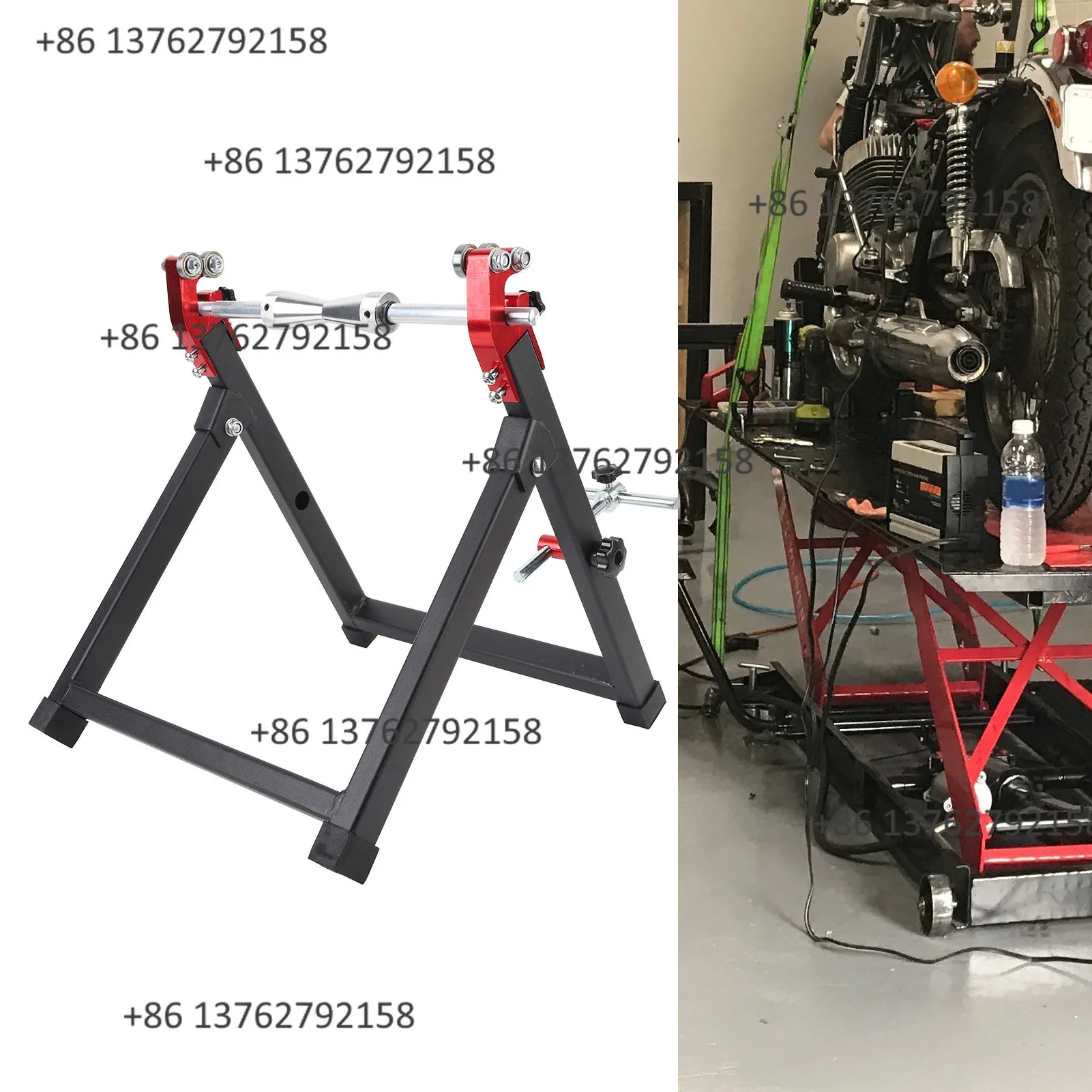 Heavy Duty Steel Foldable Motorcycle Wheel Balancer Truing Stand High Stability Static Balancing Tool For Sport Dirt Bike