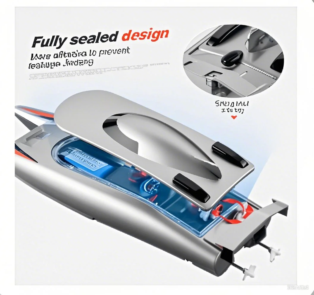 الموديل 805: قارب سباق عالي السرعة مزود بمحرك مزدوج 2.4G، مقاوم للماء بقناتين، 30 كم/ساعة – هدية مثالية للأطفال