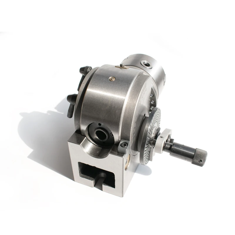 Perlengkapan Mesin Bor dan Frais dengan Kepala Indexing Ganda BS100/4 Inch, Pelat Indexing Vertikal dan Horizontal