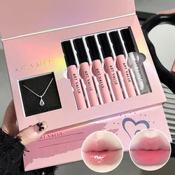 Art Value Black Pink Love Letter Lip Makeup Set Whitening Long-lasting Lip Mud Mirror Lip Glaze Gift Lip Glaze Set