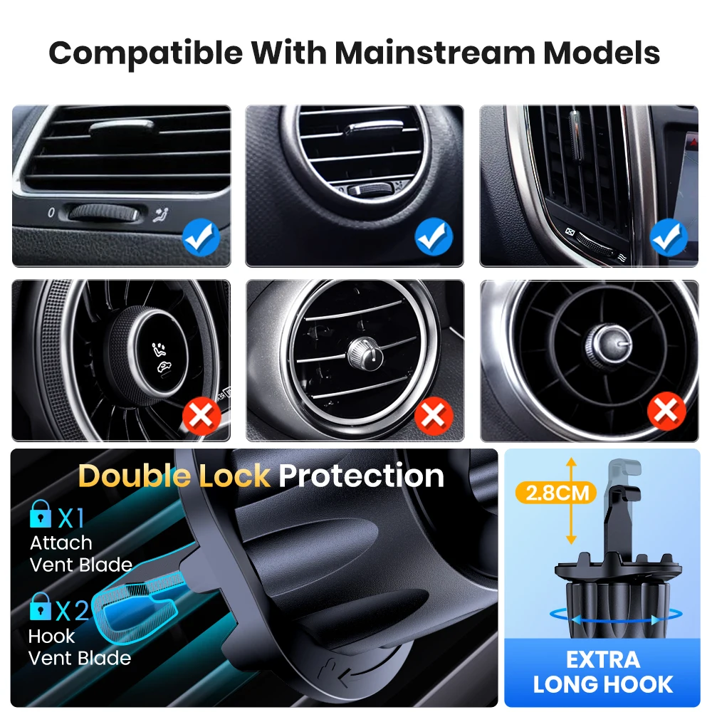 TOPK for MagSafe Car Phone Holder,[20 Super Magnets]Magnetic Car Phone Mount for Air Vent Phone Holder for iPhone Mag Safe Case