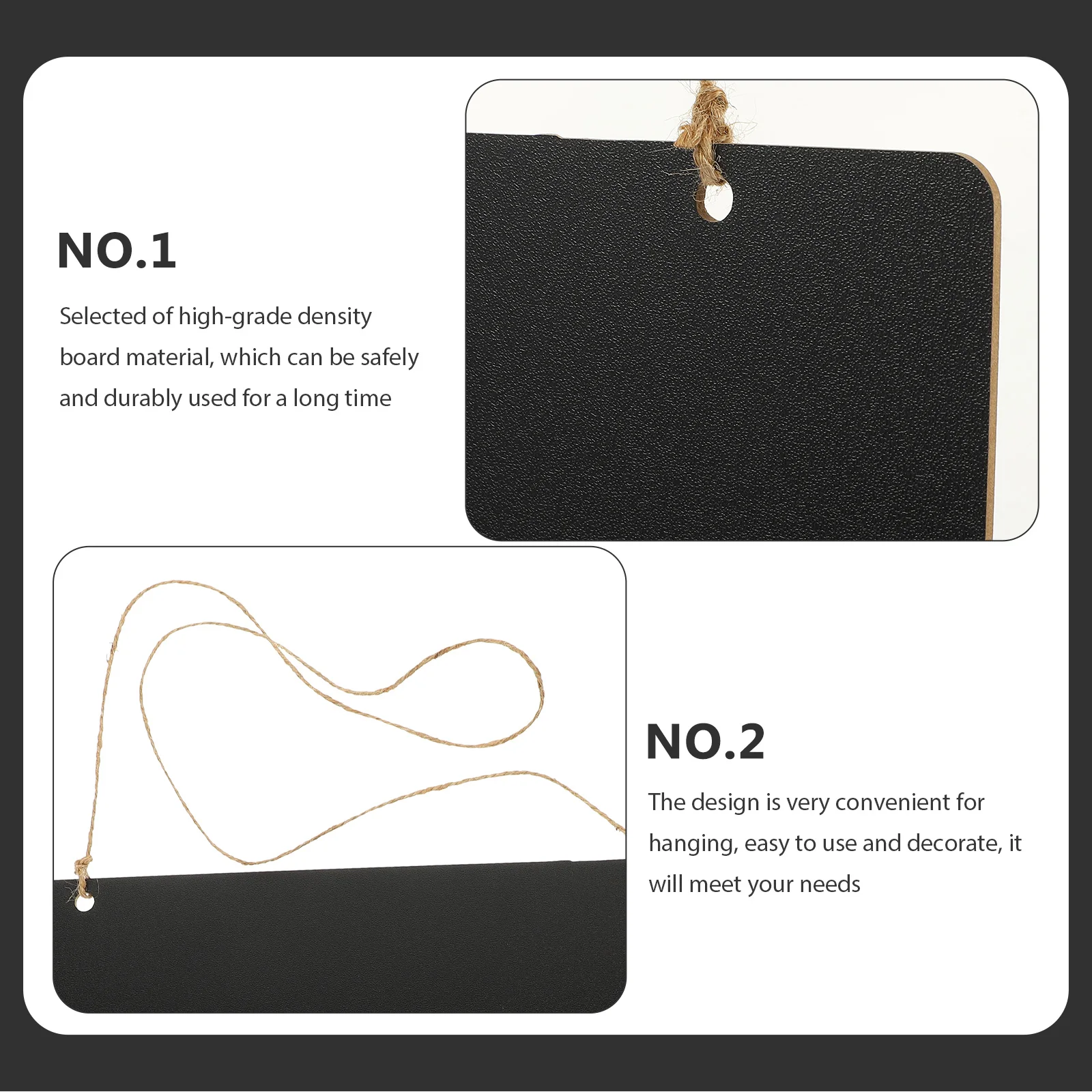 Petit tableau mémo Double face suspendu au mur, tableau noir suspendu pour porte, tableau noir pour décoration de maison, magasin, café