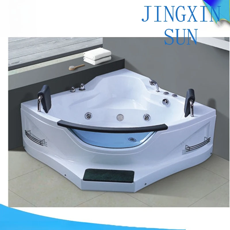 Acrylic surf jacuzzi, triangular fan-shaped non-slip tub with foot pedals, non-slip mesh