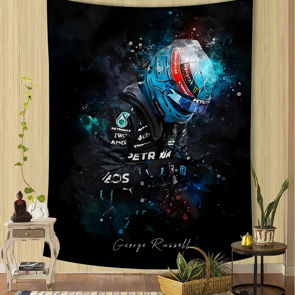أوراق كرتون معلقة على الحائط ، F1 ، الصيغة 1 ، أسطورة متسابق ، لويز هاملتون ، فن نسيج ، غرفة الخيال العلمي ، ديكور المنزل #1