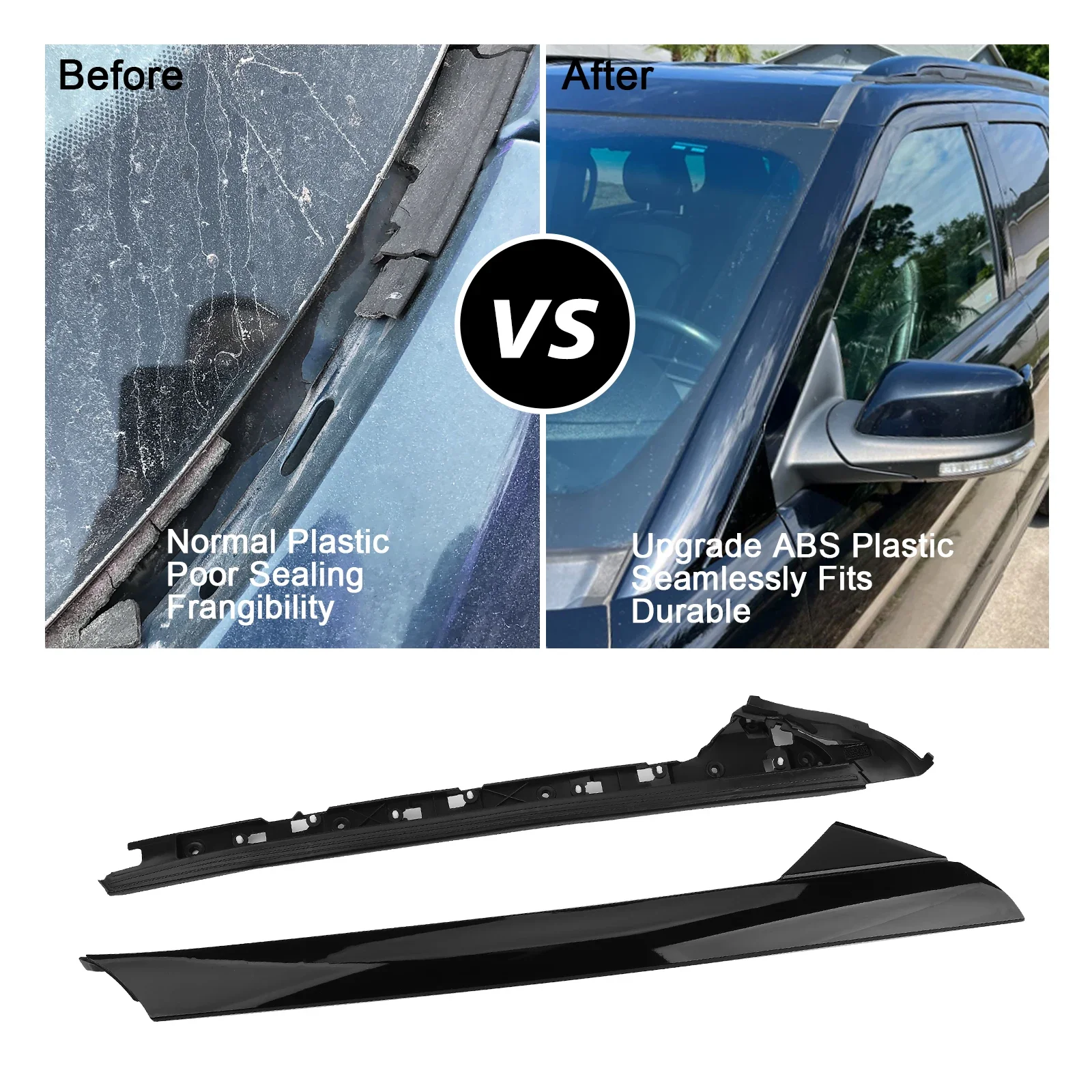 Windshield Outer Trim A-Pillar Molding Driver Left Passenger Right Side BB5Z-7803145-AA BB5Z7803144AA For 2011-19 Ford Explorer - Image 5